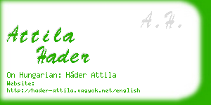 attila hader business card
